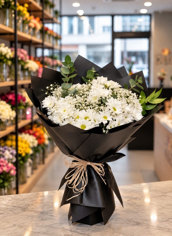 Beyaz Zarafet – Premium Papatya Buketi