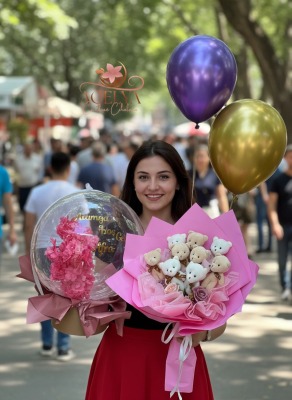 Pelus Buketi Balon Surpriz