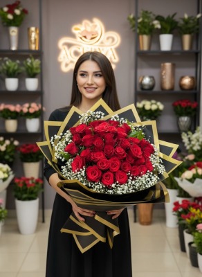 Gold Prestij Kirmizi Buket