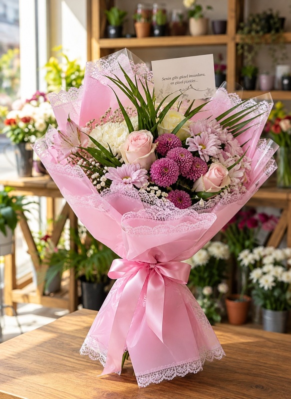 Pembe Rüya – Pastel Çiçek Buketi