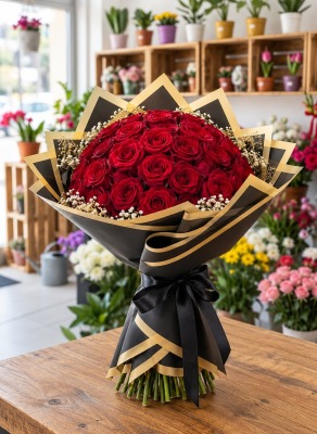 Sonsuz Tutku – 50 Kırmızı Gül Buketi